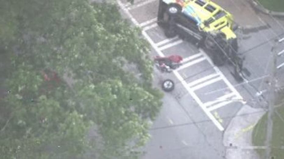 SKYFOX over overturned daycare bus May 5, 2022.