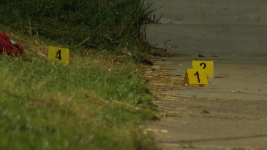 Atlanta police investigate an early morning shooting at an apartment off Hollywood Road NW on May 14, 2022.