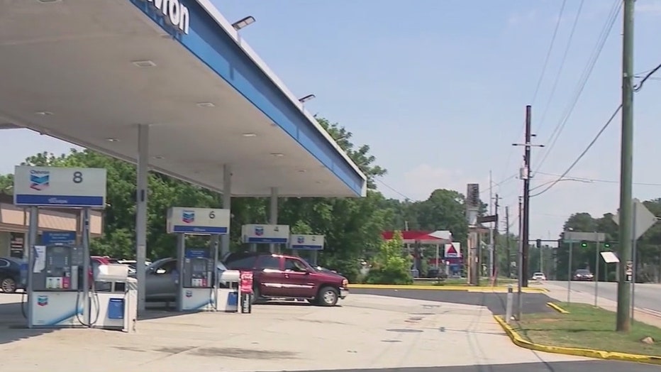 The Chevron gas station on Memorial Drive in DeKalb County where Christopher Harrold was gunned down.