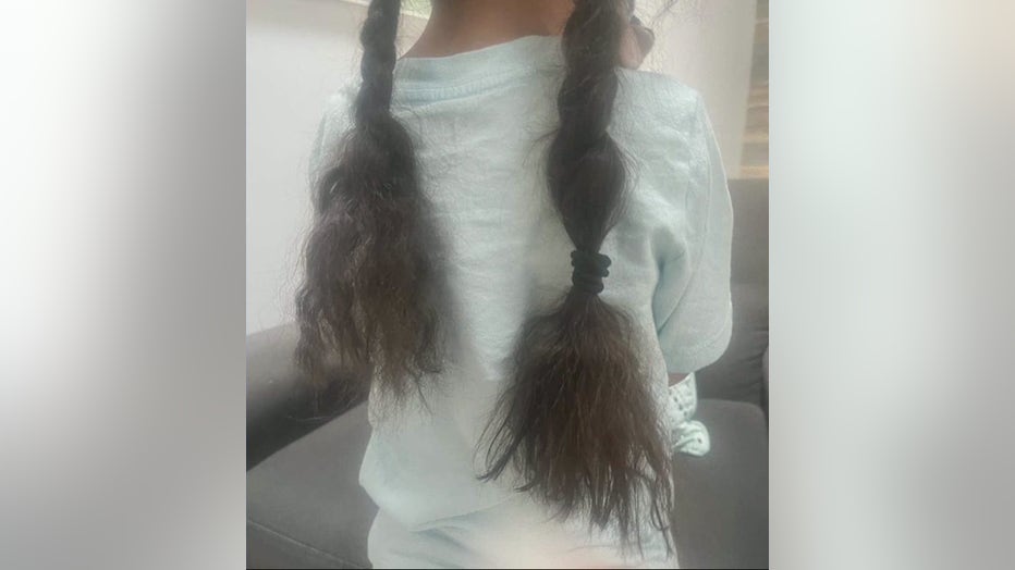 Jay's mom sent him to school with his hair in two long braids Tuesday. She says Jay's teacher told her that the paraprofessional cut about 3 inches off one and another 6-to-8 inches off the other before abruptly telling the teacher she had to go.