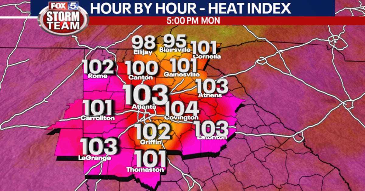 Heat index forecasted to pass 100 in Georgia | FOX 5 Atlanta