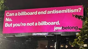 Billboards bringing attention to antisemitism