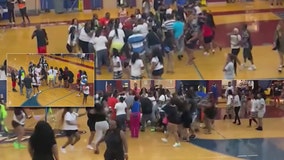 Wild brawl at kids’ dance competition in church gym caught on camera