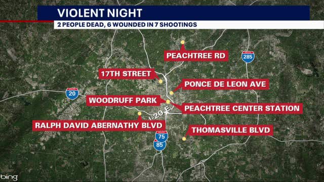 Separate Atlanta shootings leave at least 2 dead, 6 injured, police say