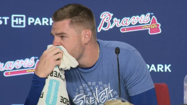 Former Braves Freddie Freeman bursts into tears during press conference on return to Atlanta