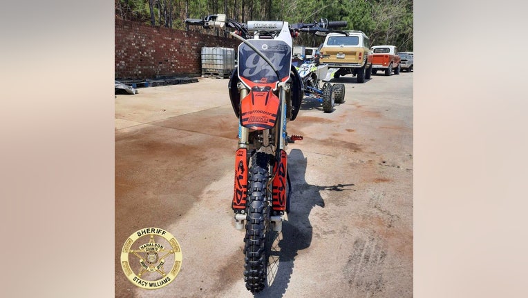 A dirt bike that looks like one stolen from a child in Haralson County, according to the sheriff's office.