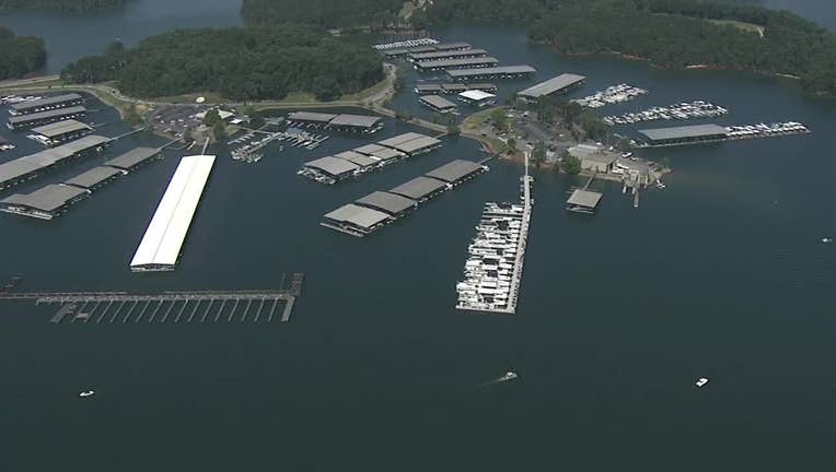 The Georgia Department of Natural Resources searches for a missing man near Holiday Marina on Lake Lanier on June 20, 2022.