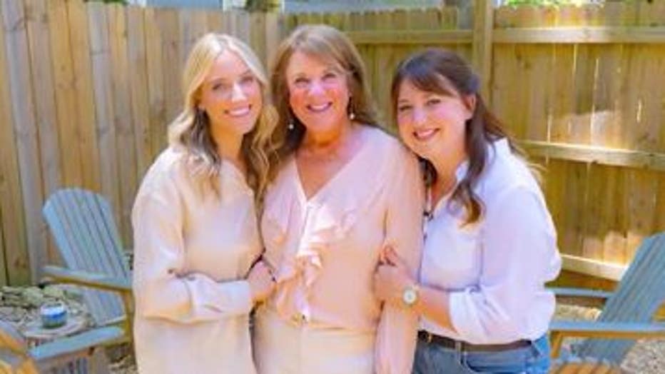 Karen (center) pictured with her daughters Amy( left) and Jenny (right).