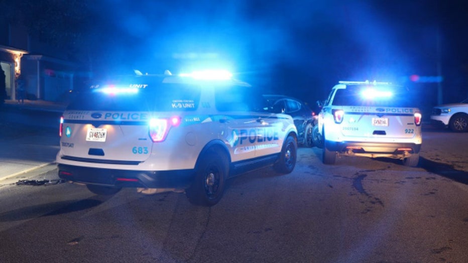 The Gwinnett County Police Department said an officer fired shots at an abduction suspect who rammed into patrol cars Friday night in Lawrenceville.