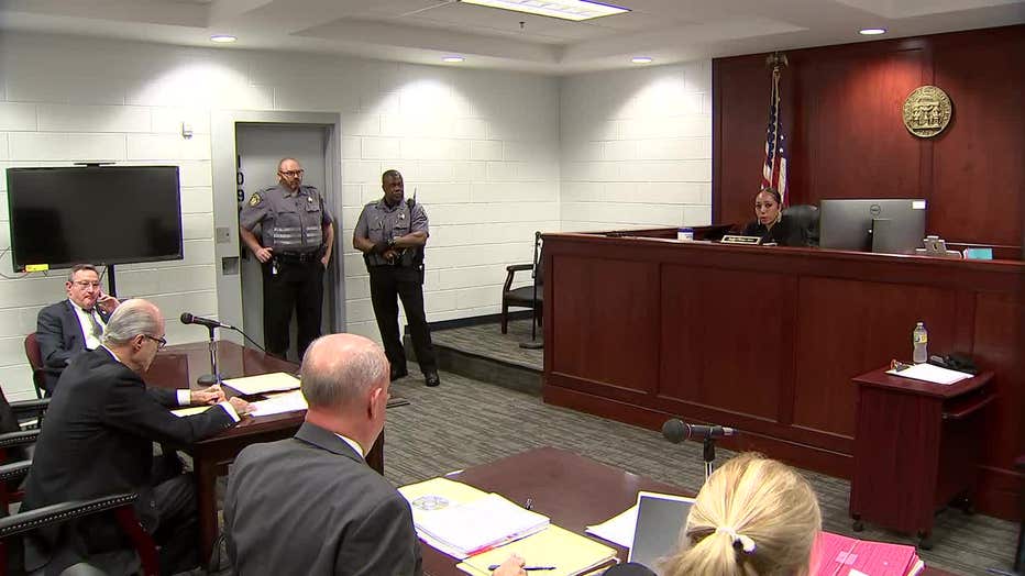 Jamichael Jones, who is accused of shooting and killing rapper Trouble, appeared in court in Rockdale County, Georgia during a bond hearing on June 15, 2022.