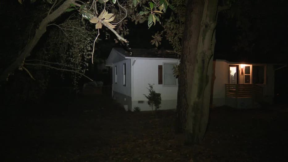 A tree fell on a home along Saturn Drive in northwest Atlanta on June 6, 2022.