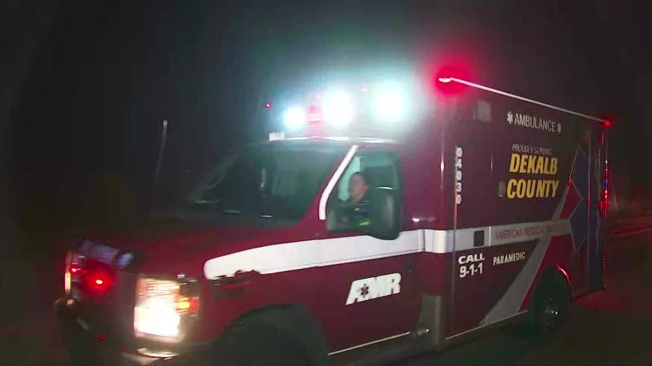 Emergency vehicles at the scene of a crash on June 21, 2022 in DeKalb County.