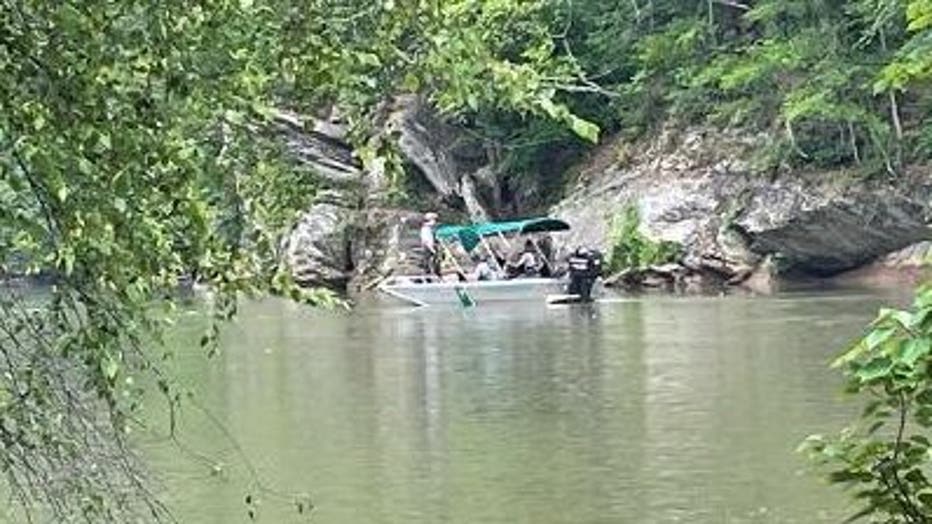 Crews search for the body of a man who was seen slipping under the water while swimming in the Chattahoochee River in Cobb County on June 6, 2022, and did not resurface.