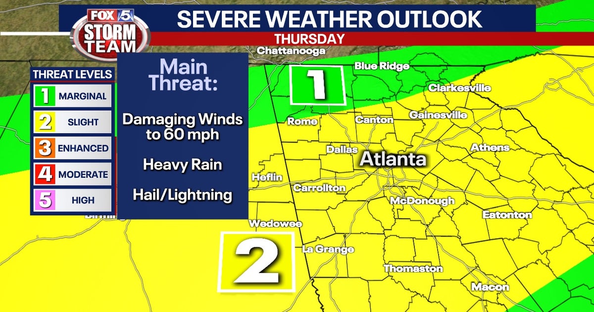 Heat could make way for severe storms in Georgia on Thursday | FOX 5 ...