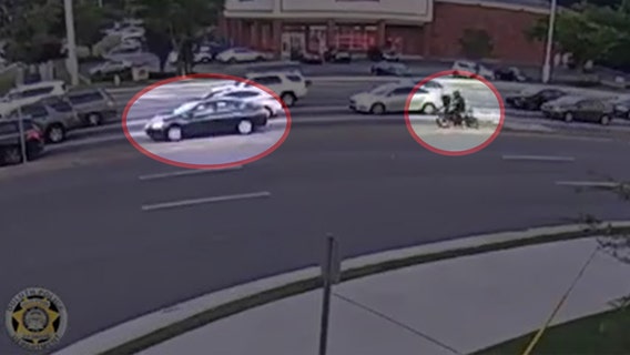 Video: Motorcyclist flips off bike after running full-speed into back of stopped car