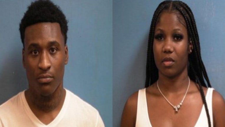 Demorris Sinjuin Marshall, left, and Jailyn Clark, right