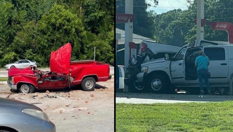 The Paulding County Sheriff's Office said the crash happened around 10 a.m. on Sunday at an Exxon station off of Ga. Highway 101 in Dallas.