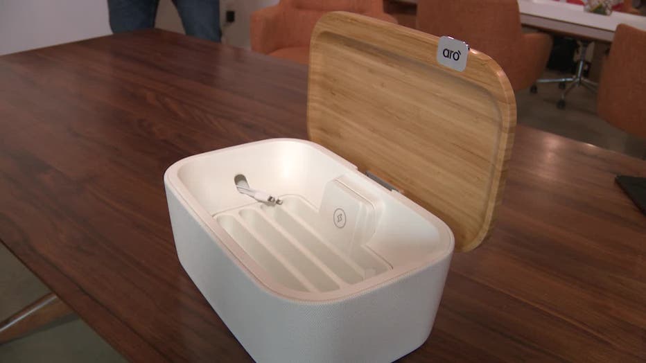 Aro recharges your devices while you step away and rewards you for reading, exercising, napping or talking.