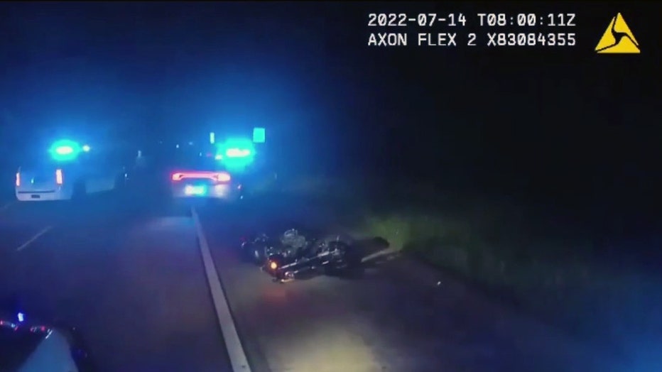 Dash cam video shows the end of a high-speed chase on July 14, 2022.