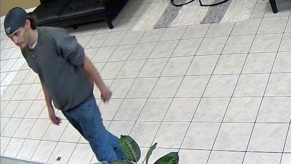 Surveillance video shows the man who Newnan police want in connection to a theft at a smoke shop on July 21, 2022.