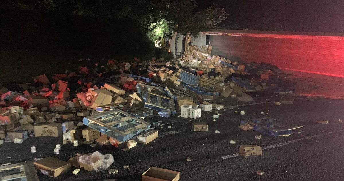 Overturned Publix truck spills groceries on I-285, causes major delays ...