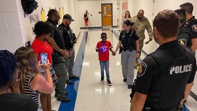 Children of fallen metro Atlanta officer get police escort on first days of school