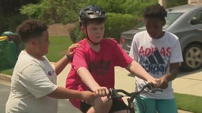 Boy gets help from his friends to ride bike for the first time: 'Stop saying you can't!'