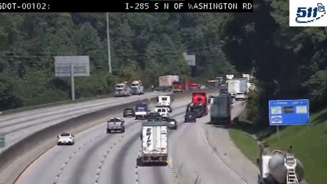 Fire shuts down I-285 south in Fulton County, officials say