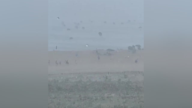 Severe weather in Delaware sends beach umbrellas flying into ocean: 'Downright apocalyptic-looking'
