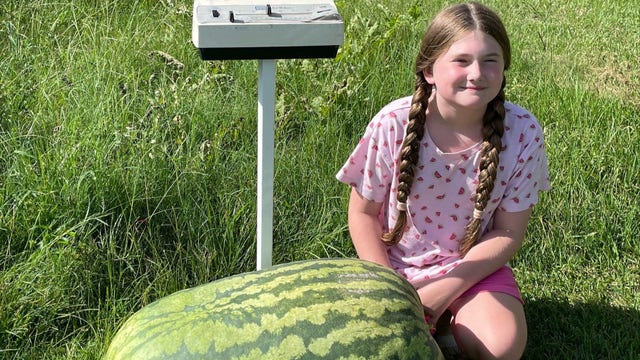 Georgia 4th-grader's 109 pound watermelon wins statewide contest