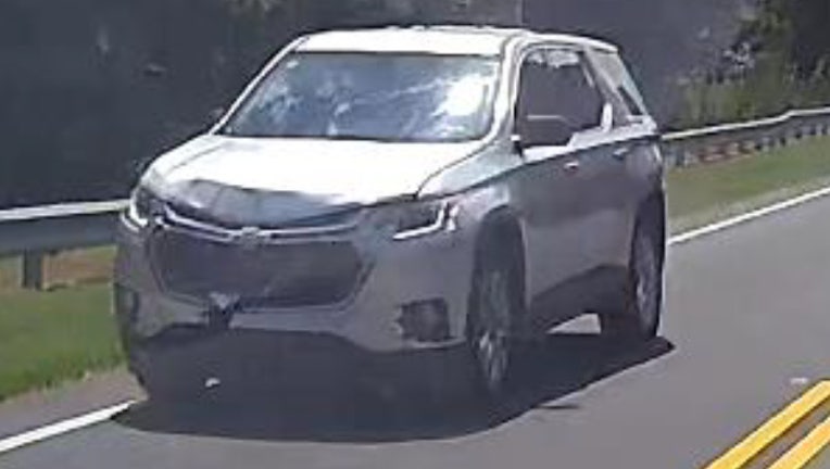 Police shared an image of a car with damage to the front-end. The hood was bent above the Chevrolet logo on the grill.