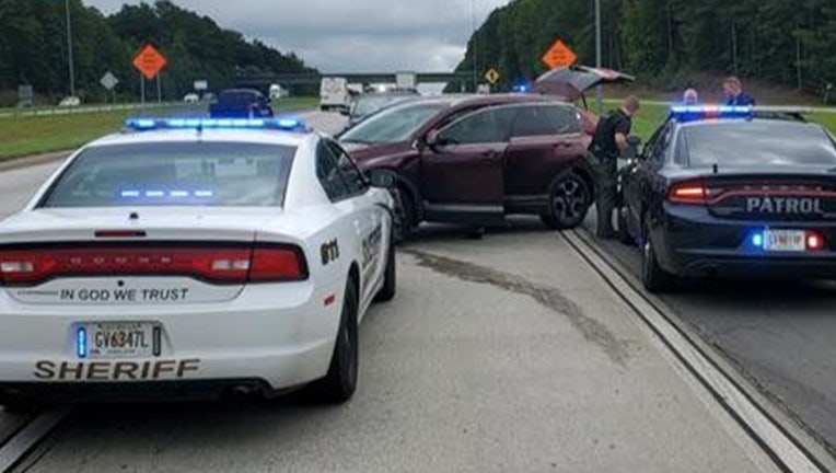 A law enforcement pursuit in Haralson County.