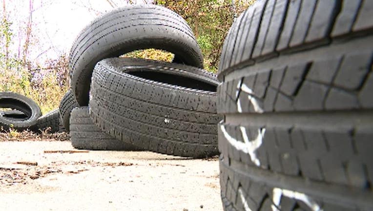 illegally dumped tires