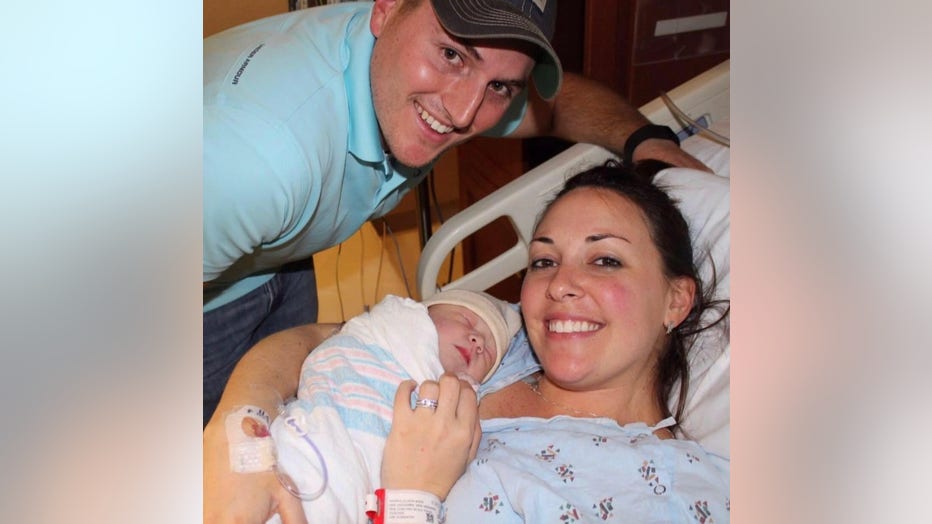 Allison Murphy with newborn