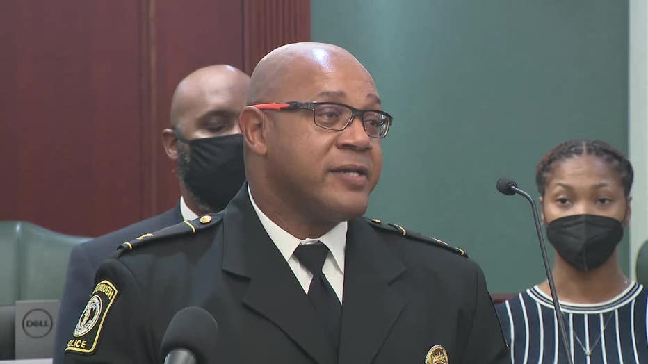 McDonough Police Chief Ken Noble provides an update on a string of weekend shootings in the city.