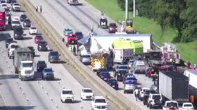 Lanes re-open after tractor-trailer crash shut down I-85 south in Fulton County