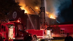 Kansans gather in prayer after lightning strike burns town's historic church