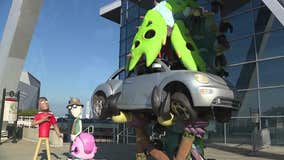 Adult Swim display brings 'alien worm' to State Farm Arena