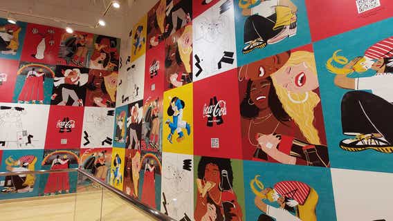 Eye-'pop'-ing murals on display inside World of Coca-Cola