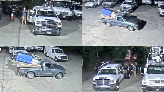 Man caught on camera breaking into trucks at Stockbridge business, police say