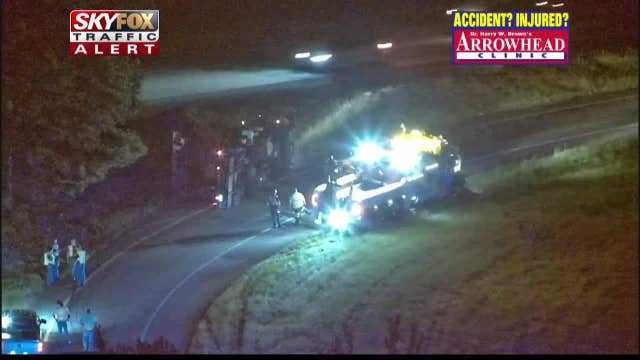 Ramp re-opens after overturned truck closes exit at Cobb cloverleaf