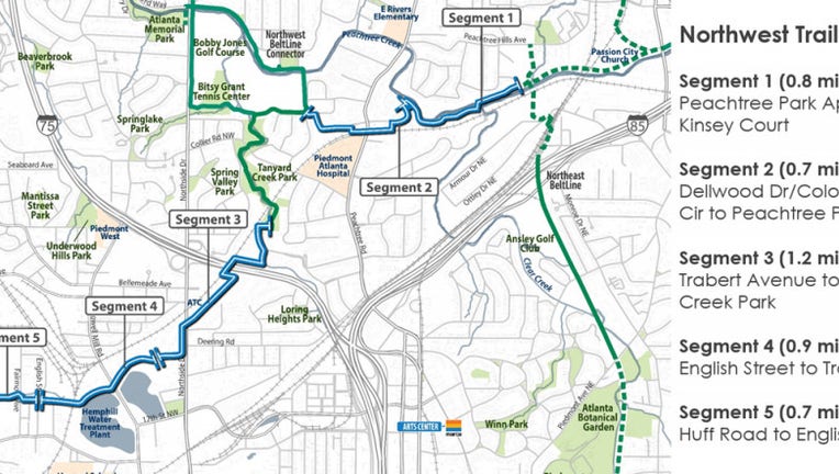 Atlanta Beltline Mappdf A Foodie 39 s - AtlantaBeltLineNWTrailStudy FinalSegments Map And Mileage 08.30.2022 1024x442