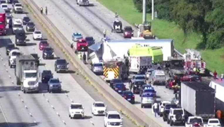 Interstate 85 wreck near Senoia Road on Sept. 14, 2022.