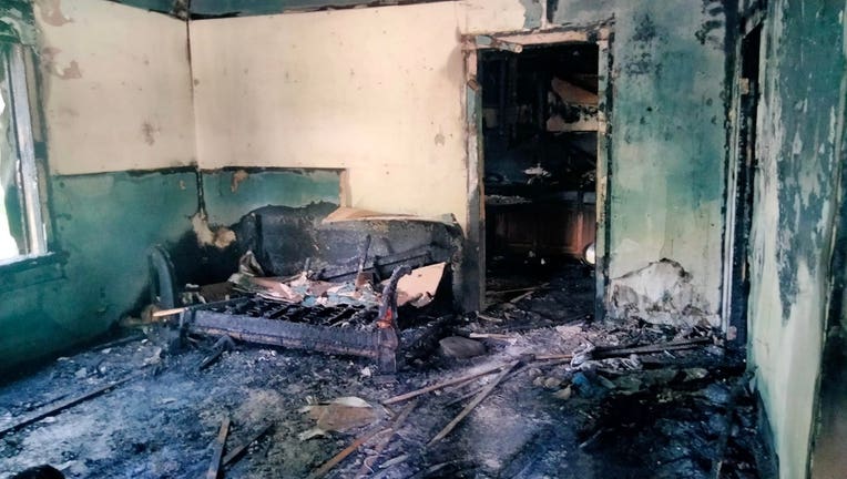 Inside the burned home of a Spalding County Deputy. 
