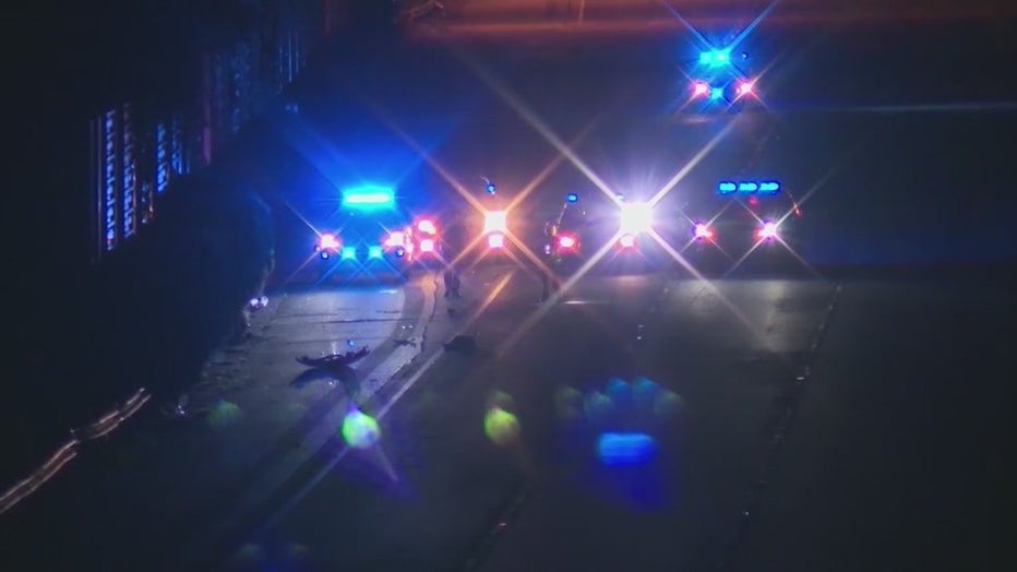 Atlanta police investigate a deadly hit and run along Georgia 400 near Lenox Road on September 21, 2019.