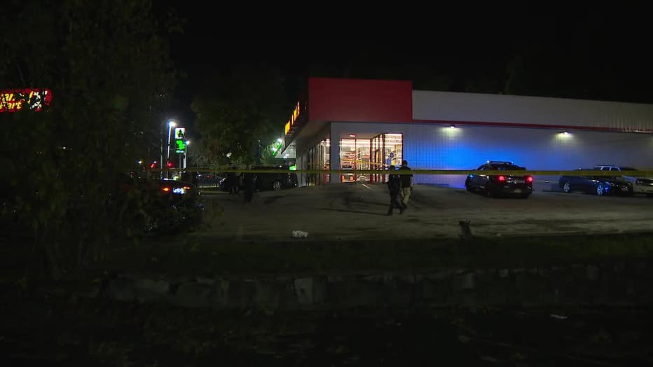 Atlanta police investigate a shooting at an auto parts store on Moreland Avenue on Sept. 22, 2022.