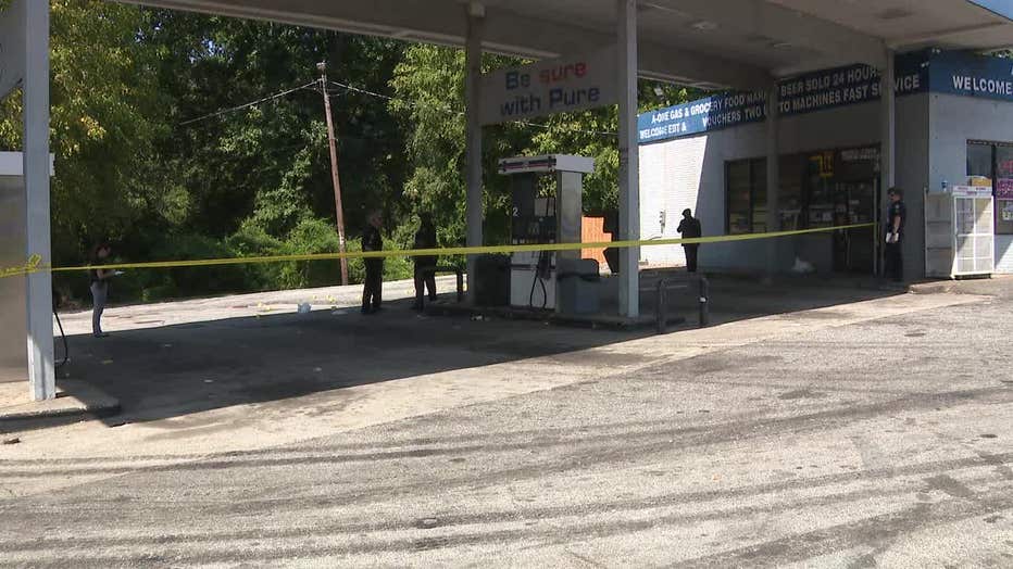 Police investigate a shooting at a gas station on Jonesboro Road and Church Road.