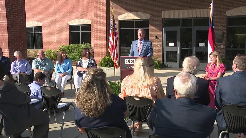 Gov. Brian Kemp unveils his second-term K-12 plan at an elementary school in Oconee County on Sept. 12, 2022.