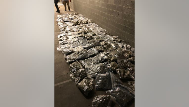Clayton County police seize nearly 200 pounds of marijuana from a storage facility on Oct. 20, 2022.