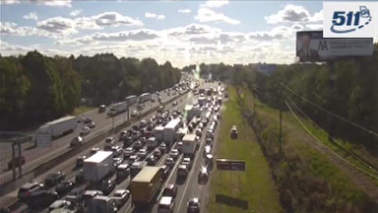 Traffic along I-85 SB in Gwinnett County came to a standstill after deadly road rage crash on Oct. 18, 2022.